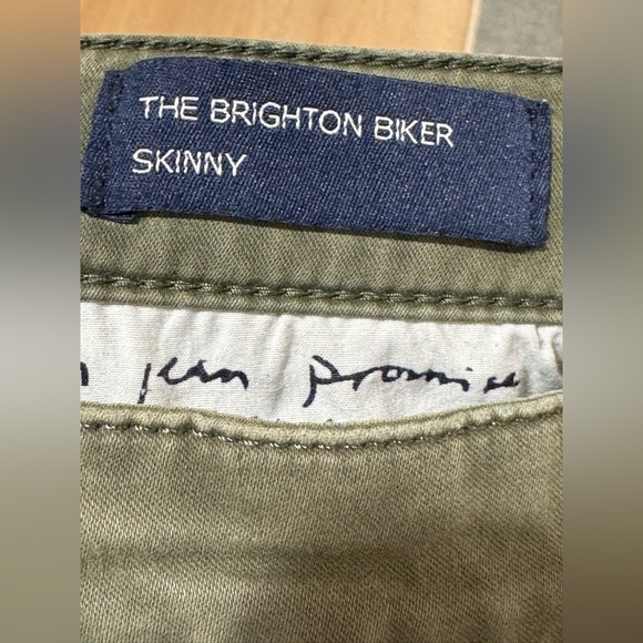 Boden Brighton Biker Skinny Jeans in Marsh Army Green Size 8 Olive Green Moto - Picture 6 of 9